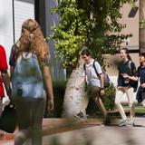 Heritage Academy Photo #2 - students walking into the front doors of the school