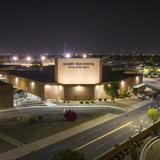 Gilbert High School Photo #3 - Gilbert High School Administrative Building exterior from above at night.