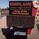 Highland Jr High School Photo #3 - The Highland Junior marquee welcomes every student, staff, and visitor to campus.